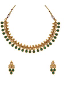 CNB23154 Gold Finish Antique Necklace Set