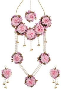 CNB23784 Gold Finish Floral Bridal Necklace Set