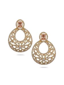 Gold Finish CZ American Diamond Earrings