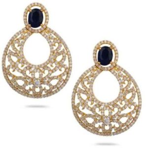 Gold Finish CZ American Diamond Earrings