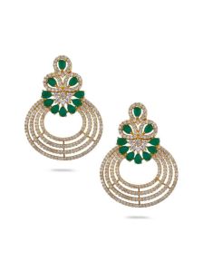 Gold Finish CZ American Diamond Earrings