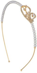 CNB31148 Gold Finish Pearls Hair Band