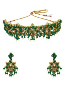 CNB32542 Gold finish Antique Choker Necklace Set