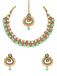 CNB32588 Traditional Mehendi Finish Necklace Set