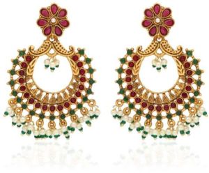 Rajwadi Finish Antique Long Earrings