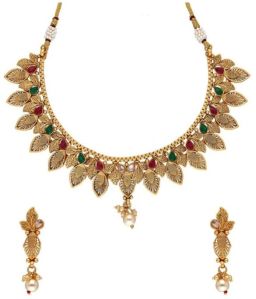 SOC9023RG Gold Finish Antique Necklace Set