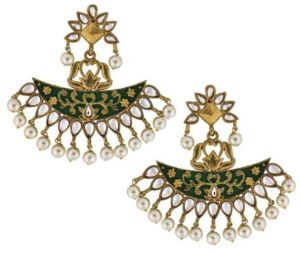 Traditional Mehendi Finish Long Earrings