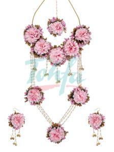 CNB23784 Gold Finish Floral Bridal Necklace Set