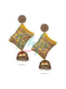 CNB740 Traditional Gold Finish Jhumka Earrings