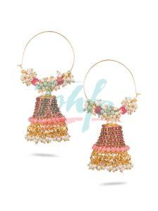 CNB678 Traditional Gold Finish Jhumka Earrings