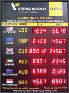 Currency Exchange Rate Display Board