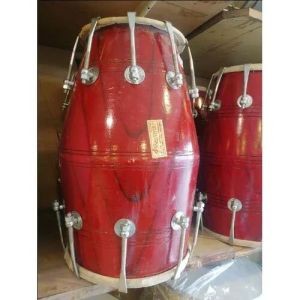Red Wooden Dholak