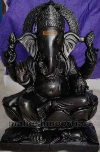 Black Marble Lord Ganesha Statue