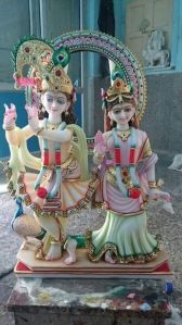 White Marble Radha Krishna Statue