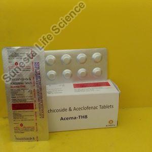 Thiocolchicoside 8mg Aceclofenac100 mg tablets