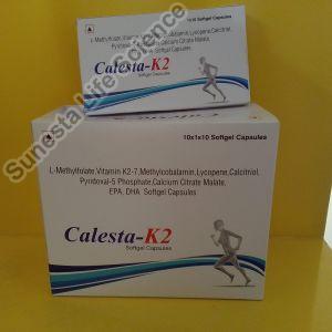 L-Methyfolate Vitamin K2-7 Methylcobalamin, Pyridoxal-5 Phosphate, Lycopene, Calcium CitrateMalatee,Calcitriol,EPA &DHCalesta-K2 Softgel Capsules