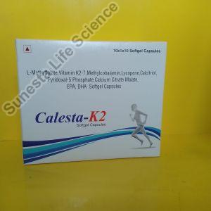 L-Methyfolate Vitamin K2-7 Methylcobalamin, Pyridoxal-5 Phosphate, Lycopene, Calcium CitrateMalatee,Calcitriol,EPA &DHCalesta-K2 Softgel Capsules