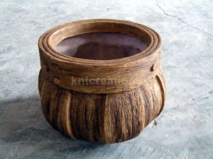 Round Barrel Wood Planter