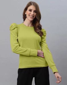 Apple Green Puff Sleeve Top