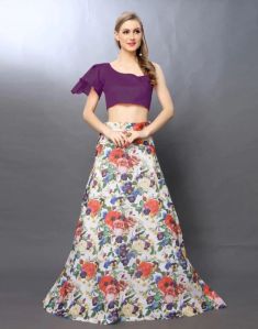 Bhagal Puri Silk Digital Printed Lehenga