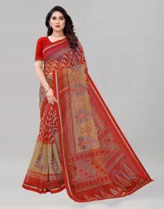 cotton embroidery saree