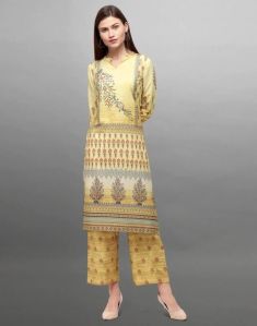 Crepe Digital Printed Kurti With Palazzo