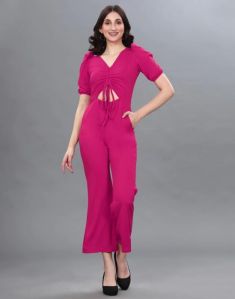 Hot Pink Knitted Jumpsuit