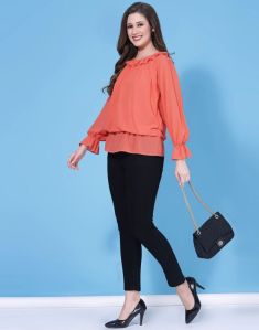 Orange Ruffle Top