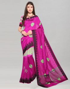 Pink Terylene Saree