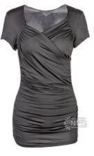 Elegant Ruched Cross Bodycon ladies shirt