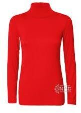 Plain Turtle Neck Stretch Long Sleeved T shirt