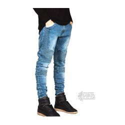 Straight Slim Fit Biker Jeans