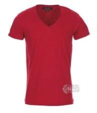 Vintage Red V Neck T Shirt