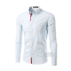 White Slim Fit Plain Long Sleeve Shirt