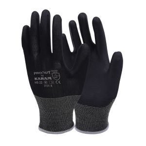 Black Liner with Black PU Coating Gloves