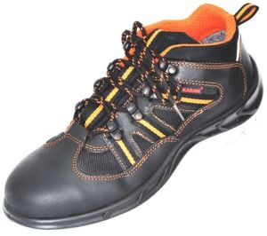 Executive Sporty Lace-up Black Leather Safety Shoes