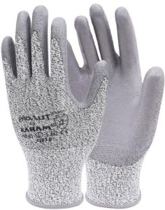 HPPE Liner with Grey PU Coating Gloves