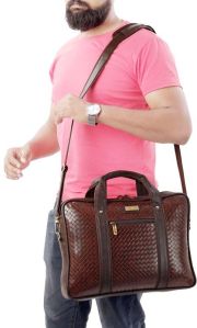 FLLB10CHTYBR Hard Craft PU Leather Office Messenger Bag