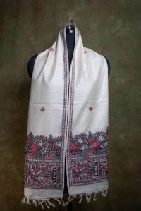 Madhubani Painted Muga Silk Stole