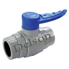PVC Solid Ball Valve Long Handle MS Plate