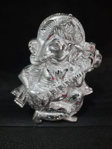 White Metal Ganesha Statue