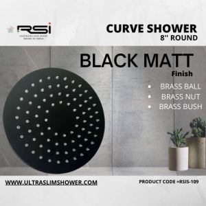 BLACK MATT CURVE SHOWER 8'' ROUND