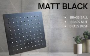 BLACK MATT SS RAIN SHOWER SQUARE 8''X8''