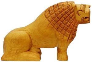 Wooden Lion Statue