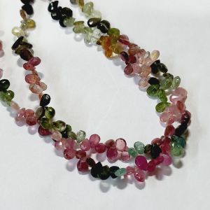 8" strand Multi Tourmaline Faceted Briolets gemstone Beads