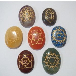 Seven Chakra Engraved Healing stone Set
