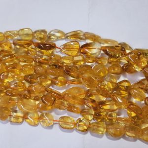 Yellow Natural undyed unheated Citrine tumble Gemstone Beads