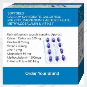 Calcium Carbonate Calcitriol Vitamin K2-7 Magnesium Softgel Capsules