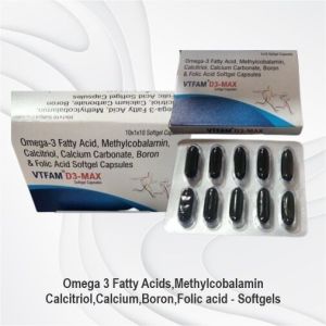 Omega3 Fatty Acids,Methylcobalamin, Calcium,Calcitriol,Boron,Folic Acid Softgel Capsules
