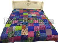 Silk Patch Work Kantha Bed Cover